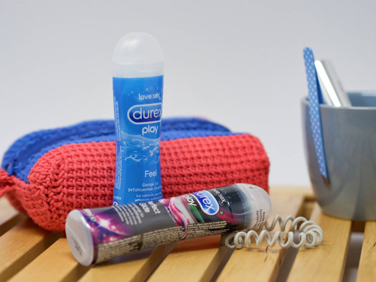 Kosmetiktasche häkeln mit Durex Gleitgel
